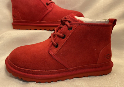 UGG Neumel Samba Red Suede Sheep Wool Women's US 6 NIB Valentines Day Boots