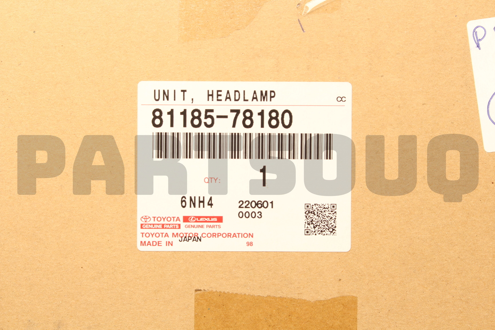 8118578180 Genuine Toyota UNIT HEADLAMP 81185-78180 | eBay