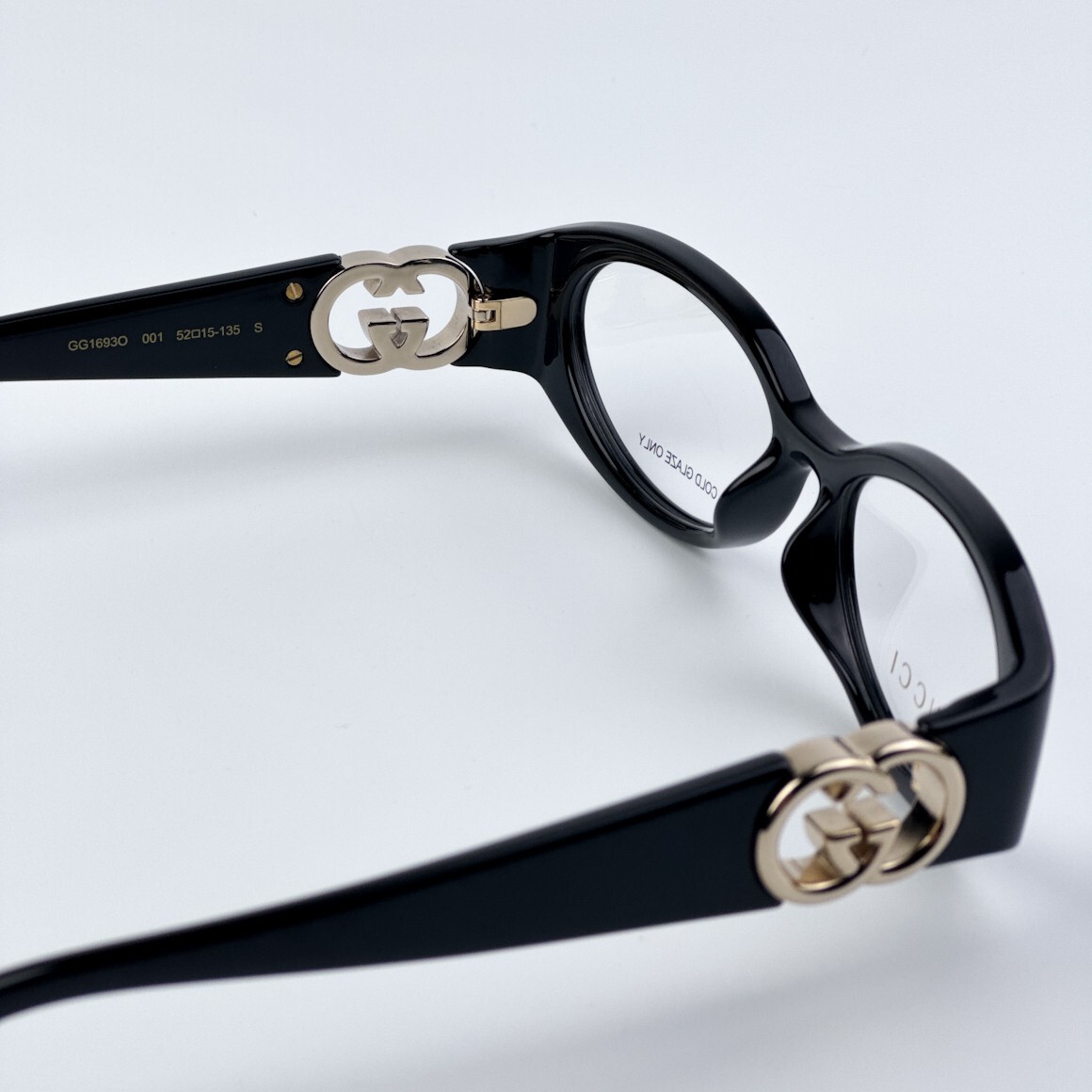 NEW Gucci GG1693O 001 Black Demo Oval Women Eyeglasses | eBay