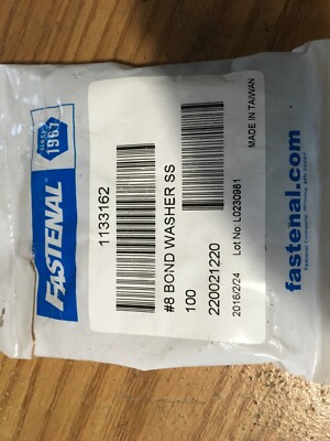 (100) #8 Stainless Steel Bonded Sealing Washer