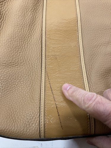 Coach Colette Leather Hobo Shoulder Bag in Tan- Zip Top-14”x13”x2" - Picture 9 of 9