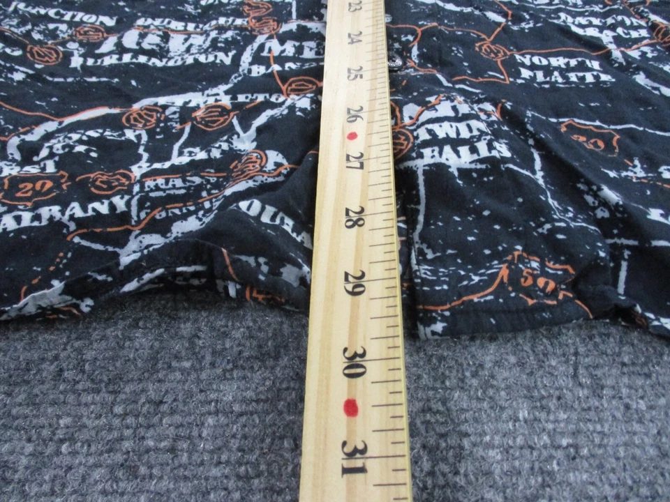 Camisa Harley Davidson Adulto L Rayón Motociclista Estampado Completo Mapa de EE. UU. Hawaiano Para Hombres Foto 4 de 4