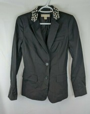 Michael Kors Embellished Blazer, Black, Women's 2