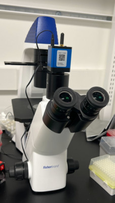 Fisher Scientific Brightfield Inverted scope with accessories and WiFi Camera