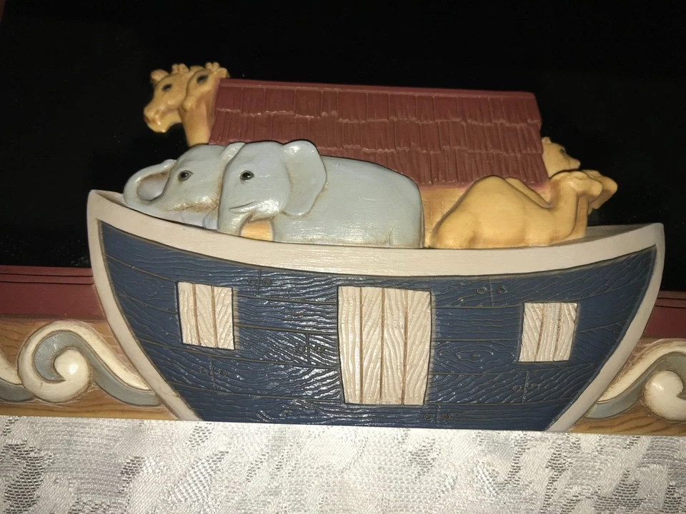 INTERIORES DEL HOGAR Homco GUARDERÍA Pared ESPEJO Bebé 3D ARCA DE NOÉ MARCO DE MADERA SINTÉTICA 163/4" Foto 2 de 4