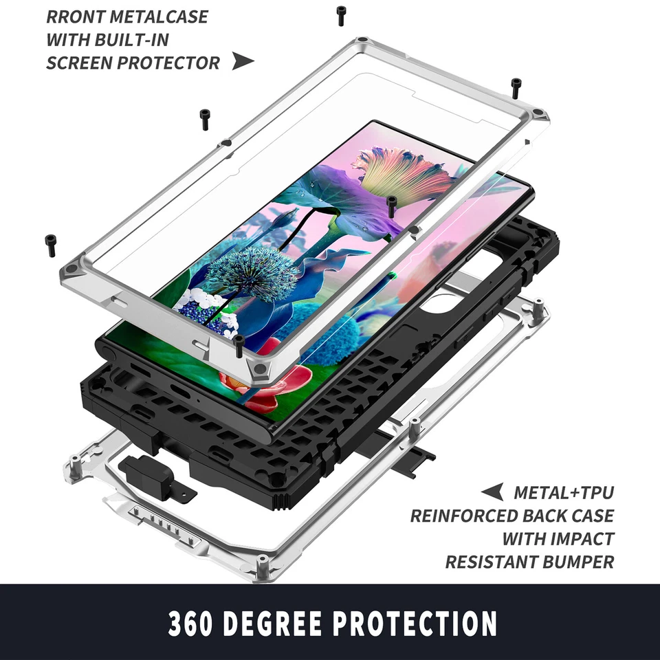 Capa gorila à prova d'água alumínio para Samsung S24 S23 Ultra S22 Plus S21 Note 20 - Imagem 3 de 4