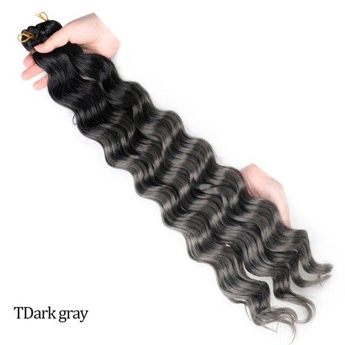20in Deep Wave Curly Bulk Hair Crochet Braids Twist Braiding Hair Extension 50cm - Picture 33 of 40