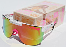 PIT VIPER The High Tai’d Ellipticals Sunglasses White Multi/Orange Shield NEW
