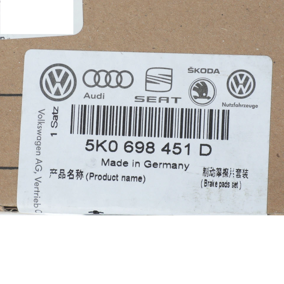 Nuevo forro de freno OEM Volkswagen 2009-2018 Eos GTI Jetta Passat 5K0-698-451-C Foto 3 de 3