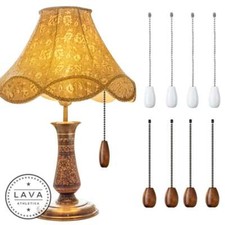 4Pcs Ceiling Fan Chain Pulls Wooden Pendant Pull Chain Extension for Light Lamp