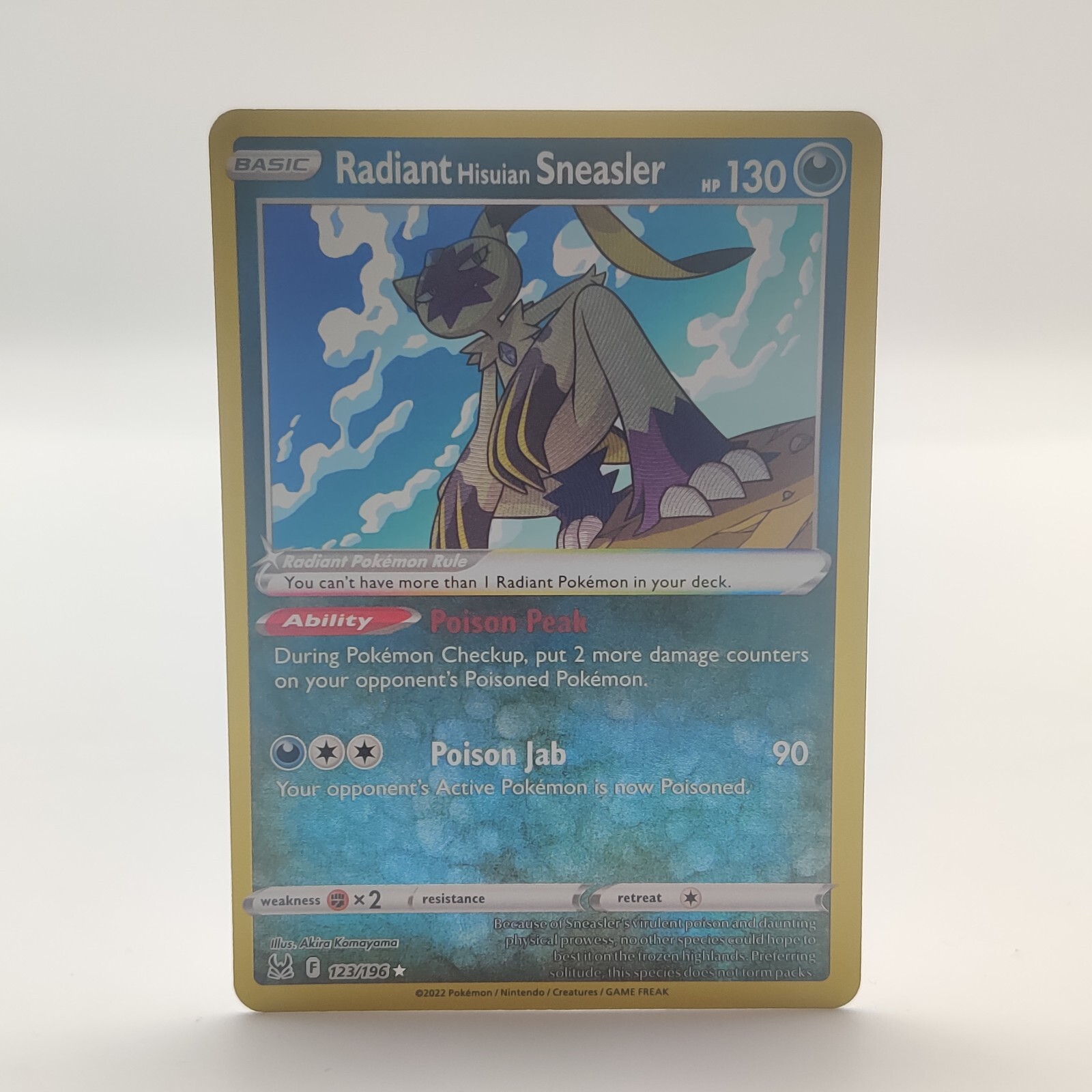 Pokemon TCG Radiant Hisuian Sneasler Shiny Full Art 123/196 Lost Origin NM