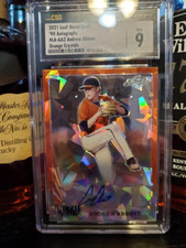 Andrew Abbott Reds 2021 Leaf Metal Draft Orange Cracked Ice Auto CSG 9 Mint 1/3