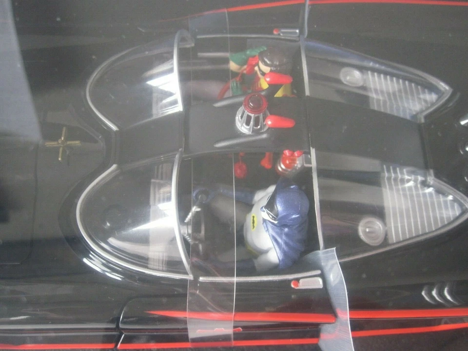 Hot Wheels 1.18 scale rare classic tv series Batmobile with Batman @ Robin (new) - Image 4 of 4