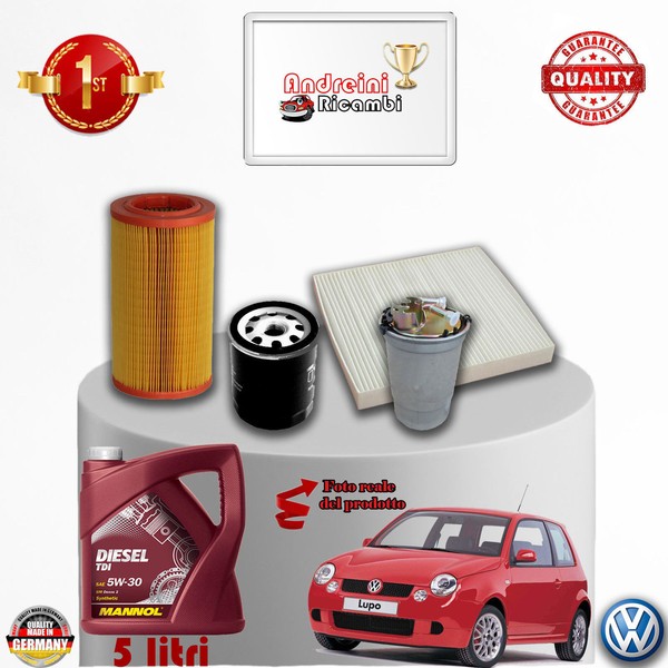 Kit Wartung Filter + ÖL VW Lupo 1.7 SDI 44KW 60CV Von 1998 Bis 2005-image