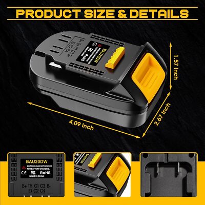 Converter to for Dewalt 20V Tool Use on for Bauer 20V Battery Adapter BAU20DW