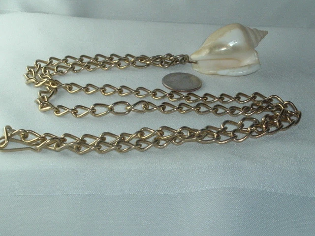 CADENA COLLAR COLGANTE CONCHA HOMBRE VINTAGE Foto 2 de 4