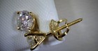 NEW 1/2CTW PAIR NATURAL ROUND DIAMOND SOLITAIRE STUD EARRINGS 14K Y/GOLD — photo 4