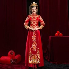 Bride Wedding Dress Chinese Traditional Hanfu Women Embroidery Tops and Skirts