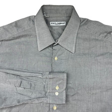 Dolce & Gabbana Button Dress Shirt Mens 16/41 Gray Made In Italy