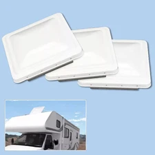 3 Pack White 14" X14" RV Roof Vent Cover Lid For Camper Trailer Air Ventline