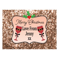 Personalised Merry Christmas CHAMPAGNE WINE Prosecco LABELS Small Mini Bottle