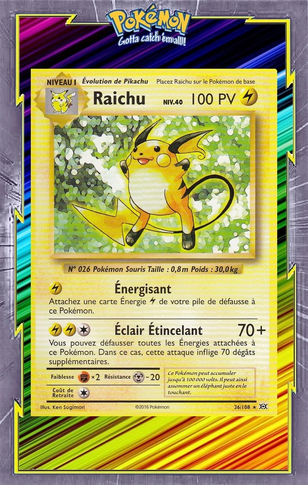 🌈Raichu - XY12:Evolutions - 36/108 - Carte Pokemon Française - Photo 1/1