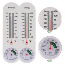 2x Wall Thermometer Hygrometer Humidity Temperature Meter Tester Indoor Outdoor