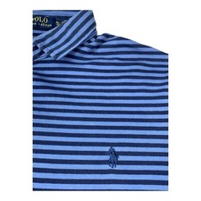 Polo Ralph Lauren Men's Polo Shirt, 100 Cotton Soft, Blue Striped, Size XL