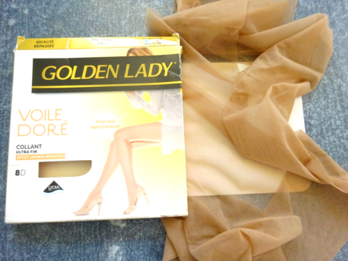 GOLDEN LADY Satin Sail Sheers Lycra 8D Tights Size 2 FR40/42 UK9 USA.D38/40 - Picture 1 of 3