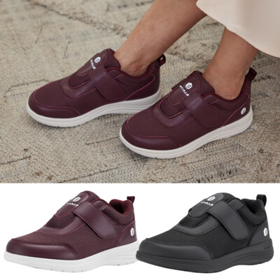 FitVille Women Diabetic Shoes Extra Wide for Swollen Feet Sneakers Strap Closure