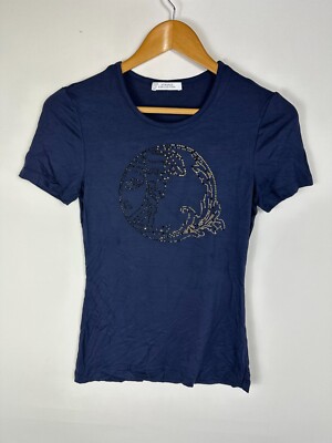 Authentic Ex Sample Piece Versace Collection Embellished Tee Size 38