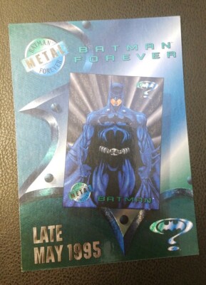 1995 Fleer DC Batman Forever Metal 5 x 7'' Uncut Promo Card  Nrmnt 