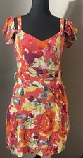 GUESS Women’s Floral Dress Red Tropical Flow (No Belt) Cocktail Dress Size M