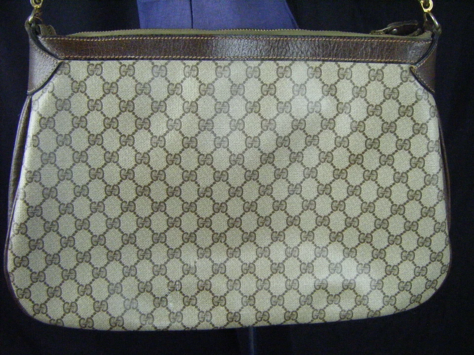 Bolso de Hombro de Viaje GUCCI De Colección Años 70 Hecho a Medida Raro Marrón Monograma GG Foto 3 de 4