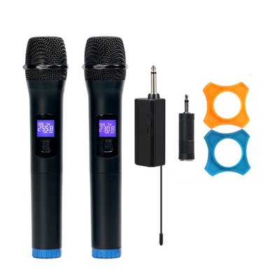 Multifunctional Dual Channel  Microphone Cordless Handheld Mic LCD Q4F0