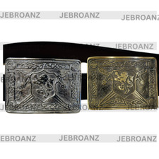 Scottish Battle Rampant Lion Kilt Belt Buckle High Quality Chrome/Antique Finish