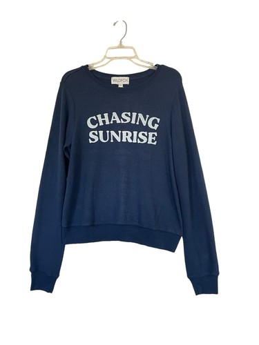 NWT Wildfox Sunrise Chaser Blue Pullover Sweatshirt Size Small