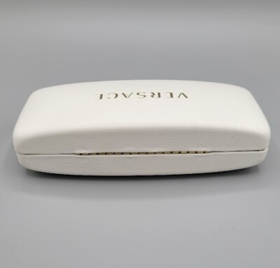 Versace Sunglasses Eye Glasses Case Hard Clamshell White Leather