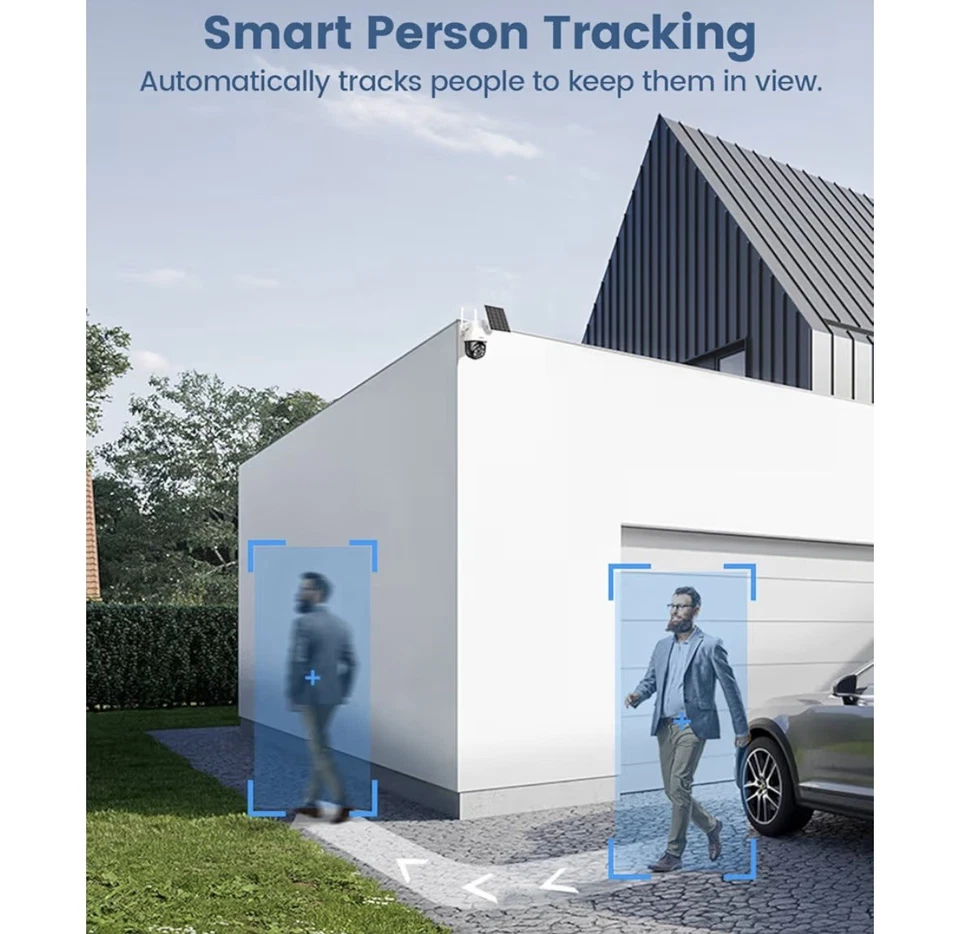 AOSU Solar Camera Security Wireless Outdoor WiFi 3K Camera Compatible with Alexa - Image 4 of 4