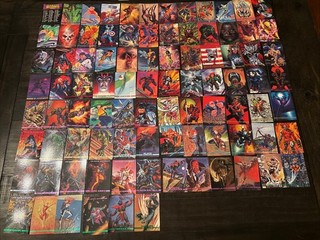 1993 Marvel Masterpieces COMPLETE 90 CARD BASE CARD SET LOT SkyBox