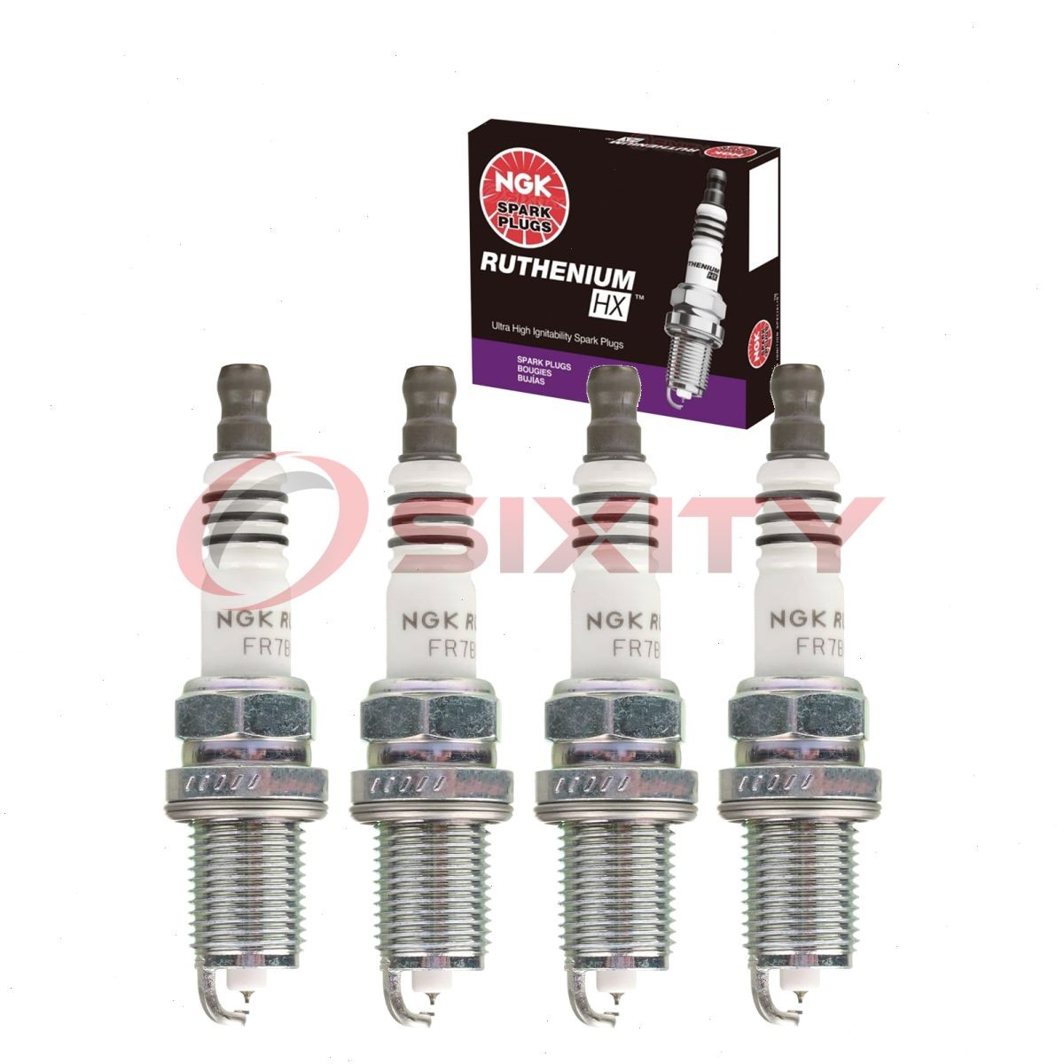 4 pc NGK Ruthenium HX Spark Plugs for 1998-2003 Isuzu Rodeo 2.2L L4 Ignition wm