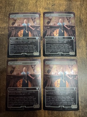 4x Soul's Attendant Foil Borderless Lord of the Rings MTG Pack Fresh