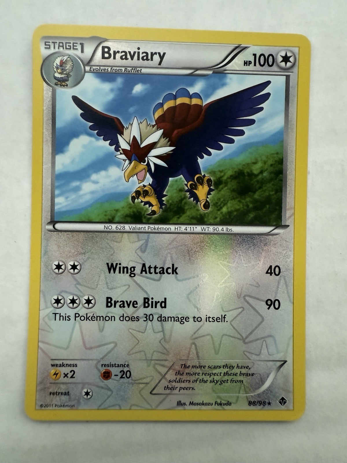 Braviary 88/98 Emerging Powers Reverse Holo Rare Pokemon