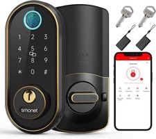 SMONET Front Door Lock Fingerprint Keyless Entry Digital Keypad Smart Deadbolt