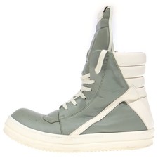 Rick Owens Geobasket Leather High-top Sneaker Green white Used bf68e978910b2d58b