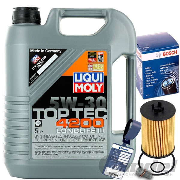 Bosch ÖLfilter 1457429306+LIQUI 5W30 ÖL FüR Mercedes A Klasse W169 B Klasse W245-image
