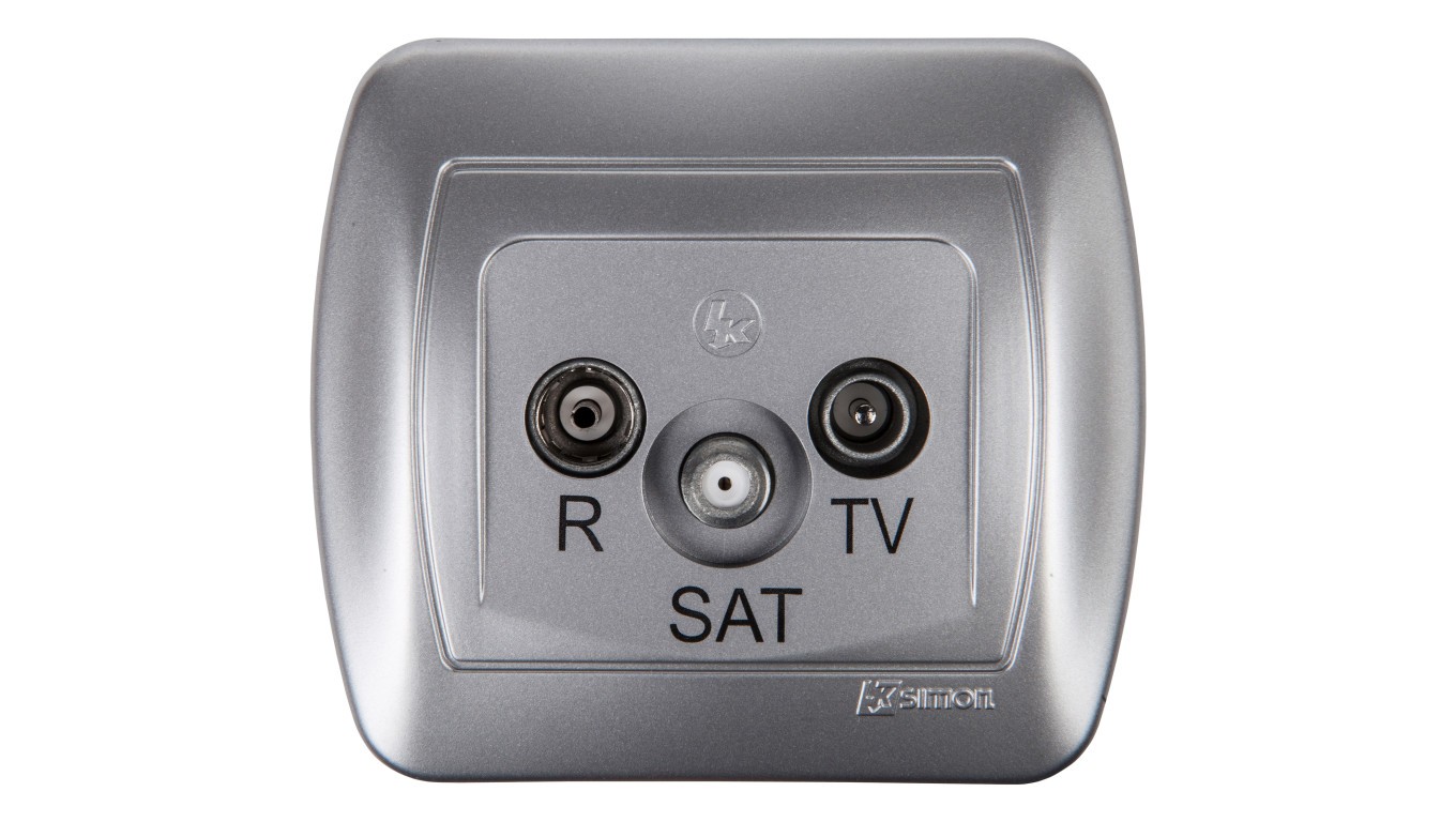 TV/SAT Antenna Socket Aluminium Simon Akord AASP/26