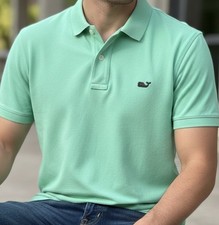 Vineyard Vines Men  s Performance Polo Size M Solid Green Golf Shirt