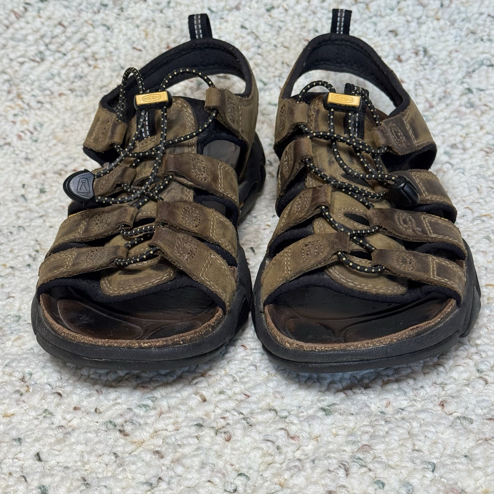 Sandali sportivi impermeabili Keen da uomo taglia 8 in pelle marrone scarpe da trekking trail