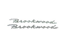 1958-1959 Chevy Brookwood Wagon Rear Door Scripts Pair Used
